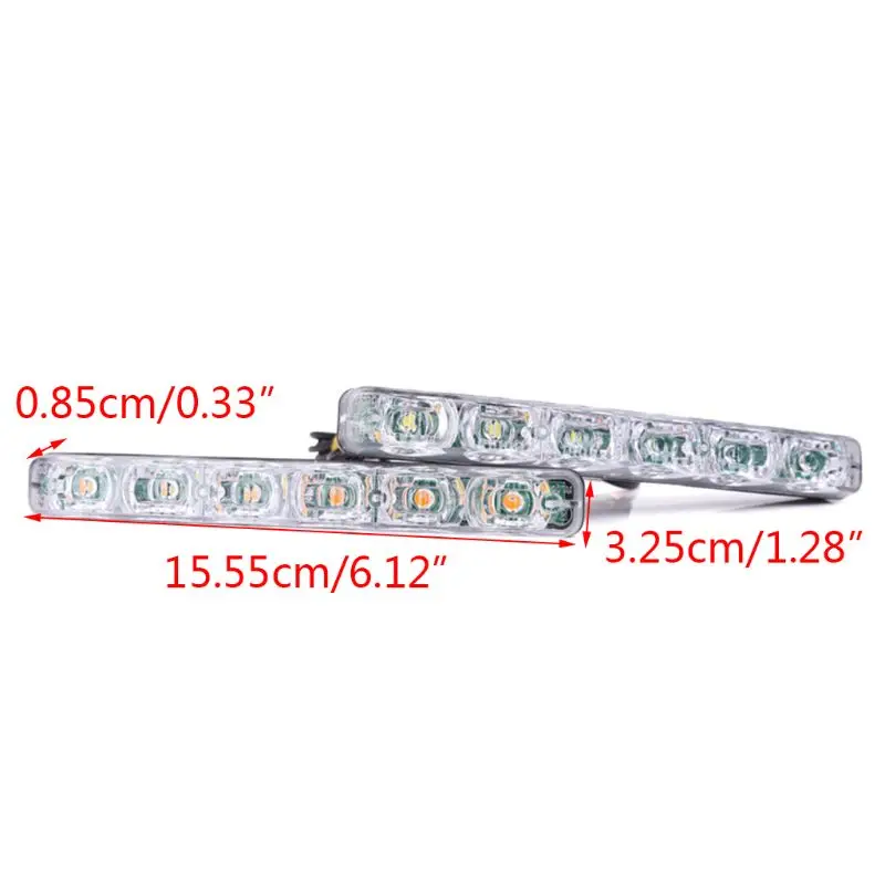 

6Led Car Headlight High Power High/Low Beam Aluminum Warning Driving Fog Lamp Auto Head LED Daytime Running Light