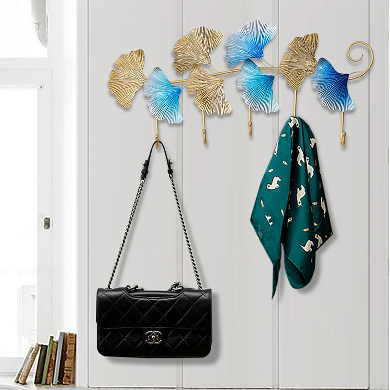 Легкий роскошный Железный крючок для хранения веранды вешалка одежды на стену