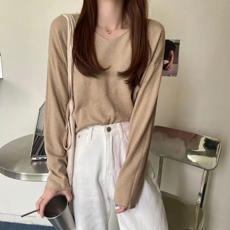 

New Chic Casual Autumn Winter Basic Knitted Pullover Women O-neck Long Sleeve Solid Color Knitting Pullovers Female Warm Shirt