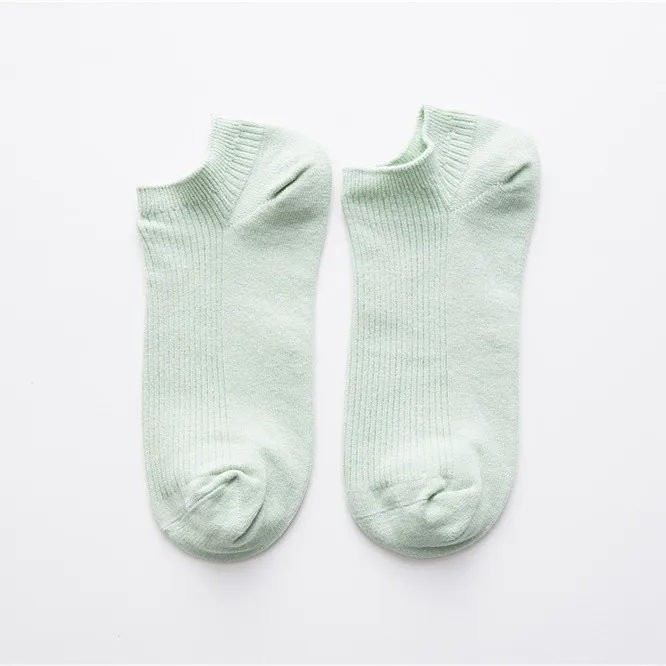 Новинка 2017 весенние женские однотонные Хлопковые носки-лодочки с двойной иглой |