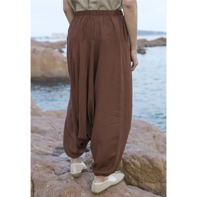 Брюки-султанки мужские в ретро стиле джоггеры с шаговым швом повседневные