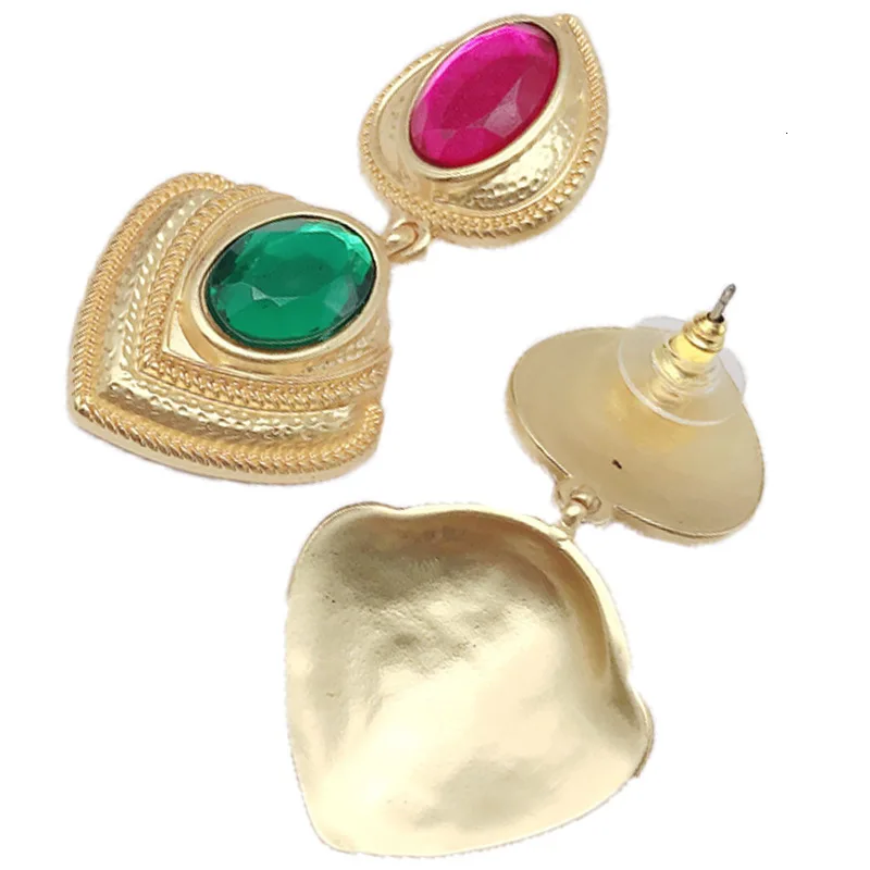 Новые Серьги с драгоценными камнями в форме сердца золотые Винтажные серьги для