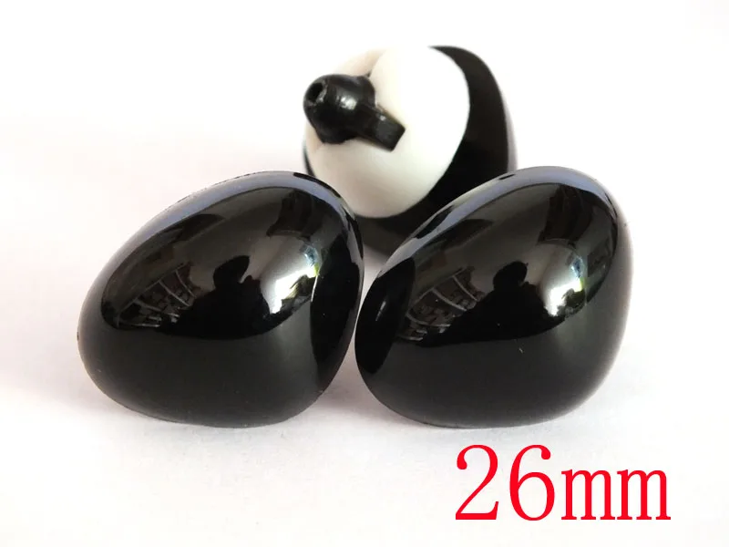 

Free Shipping!! 26mm high quality safety animal nose in black plastic for doll, crochet, plushies -- 20pcs