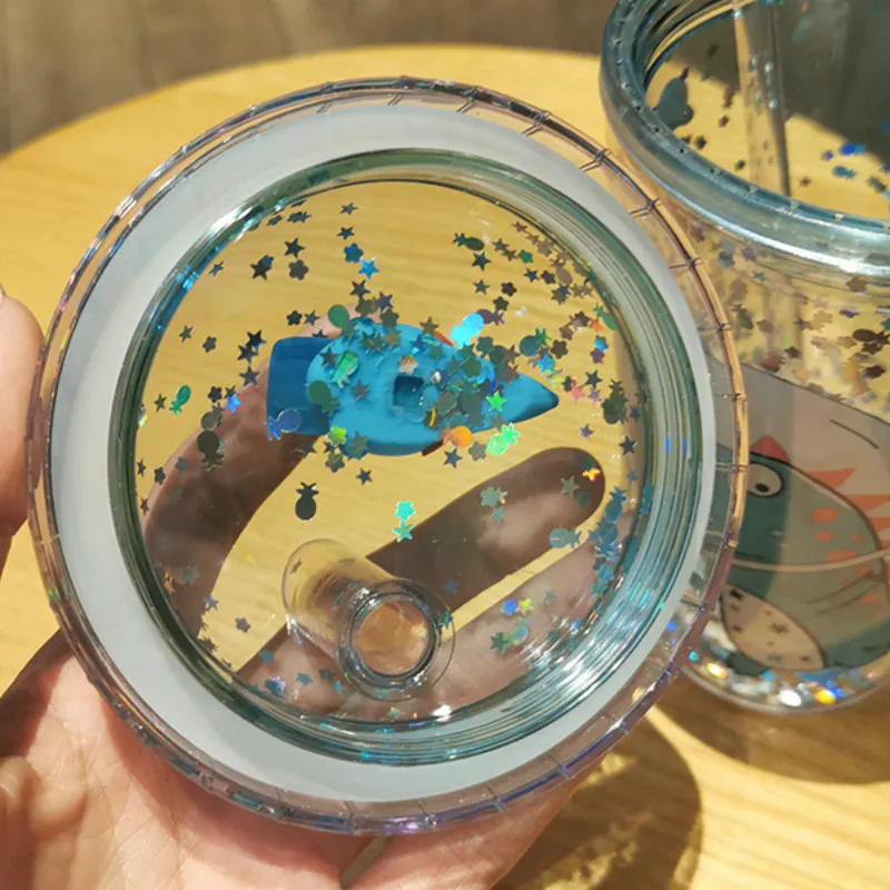 450 мл двойной мультяшный динозавр пластиковый стакан бутылка для воды девочки