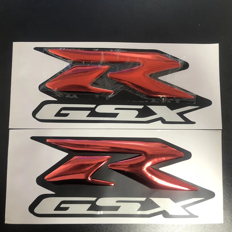 2 шт. Серебристая эмблема 3D Fender бак подписать аппликацию Стикеры для Suzuki GSXR 600 750 1000 K1/2/3/4/5/6/7/8/9 мотоцикл/крейсера/Измельчитель - Цвет: Красный