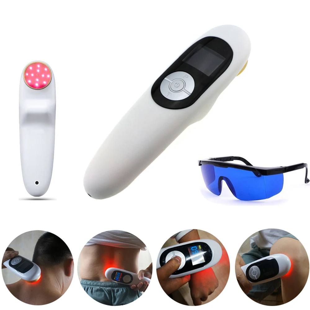 

Cold Laser Pain Relief Therapy Device Pulse Laser Relief Fibromyalgia Muscles Aches Strains Wound Healing