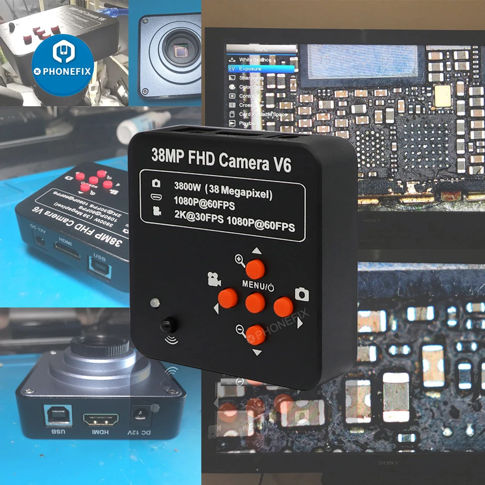 Микроскоп с камерой 14 МП 16 38 HDMI USB промышленный цифровой C Mount VGA одновременный