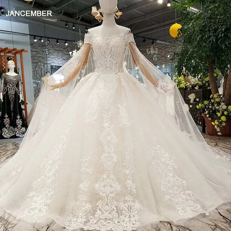 LS017988 кружевное свадебное платье с открытыми плечами и коротким рукавом