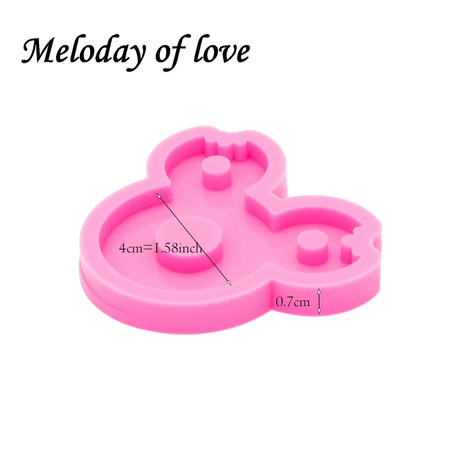 Блестящая Глянцевая форма головы Мыши DIY полимерная глина брелок силиконовая для