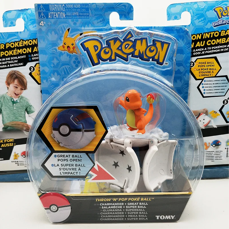 Takara Tomy Аниме Пикачу Покемон Клип n носить мяч ремень костюм косплей игрушки для