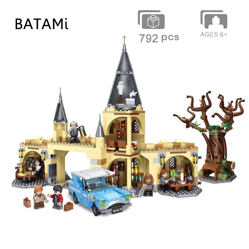 B0039145 Модель 16060, строительный блок, кирпичи, игрушки, кино, Квиддич, Хогвартс, замок, волшебный большой зал, хижина Хагрида, Хогвартс, экспресс, Минифигурка - Цвет: B0039145