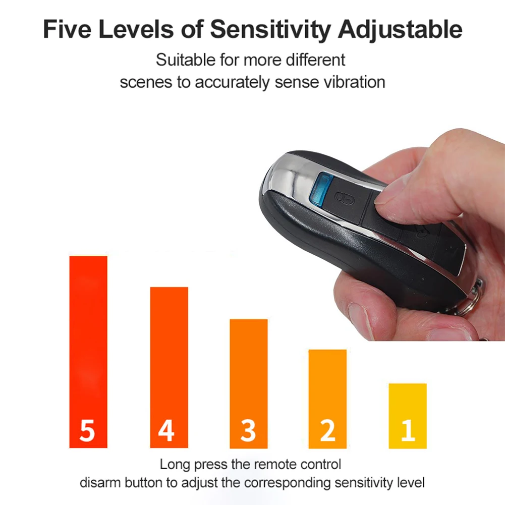

Wireless Motorcycle Bicycle Alarm, Security Anti-Theft Alarm with Remote Control, IP55 Waterproof, 12V/27A can use for 1 year