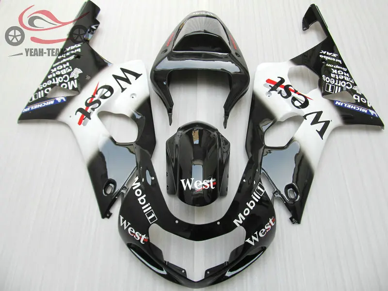 

Customize fairings kit for Suzuki K2 GSXR1000 2000 2001 2002 black WEST motorcycle body repair faring parts GSXR 1000 00 01 02