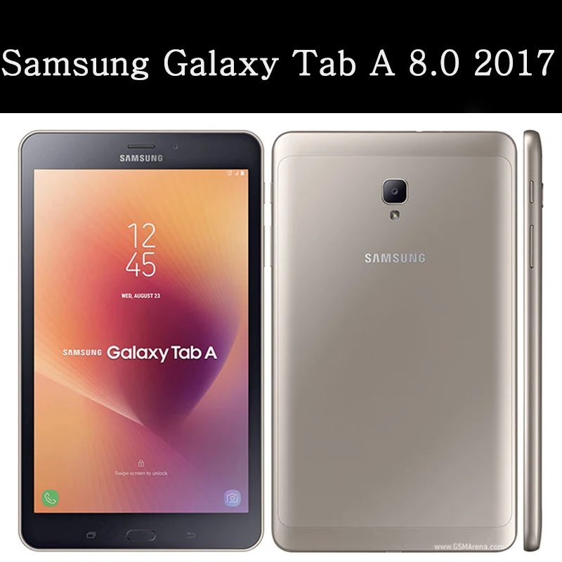 

Flip Tablet case for Samsung Galaxy Tab A 8.0" 2017 fundas smart sleep Wake cover Stand solid Hard Trifold bag For SM-T385/T380