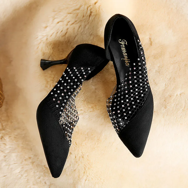 Пикантные женские туфли-лодочки на высоком каблуке Женская обувь с заостренным