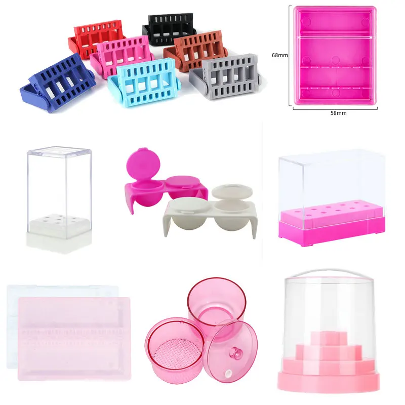 Мини-дрель для дизайна ногтей с 7 отверстиями ящик хранения сверл электрическая