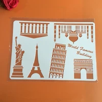world famous building a4 2921cm diy stencils wall painting scrapbook coloring embossing album decorative paper card template