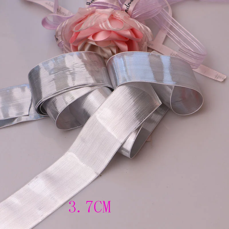 5YARD 3.4CMcm5yards DIY аксессуары лента с проволочной кромкой, Жесткая сетка, лента, Золотая лента, декоративная подарочная коробка с деревом, упаковка с бантом - Цвет: 5YARD