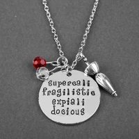mary poppins necklace movie prop pendant spoon handbags umbrella girl charm chain necklaces for women men gifts jewelry