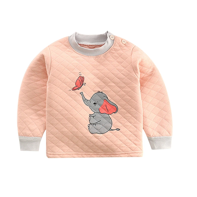 6 Baby Tshirt Thick Winter Warm Home Wear Newborn Baby Boys Girls Tops T-shirt Kids Clothing Baby Clothes - Цвет: 6