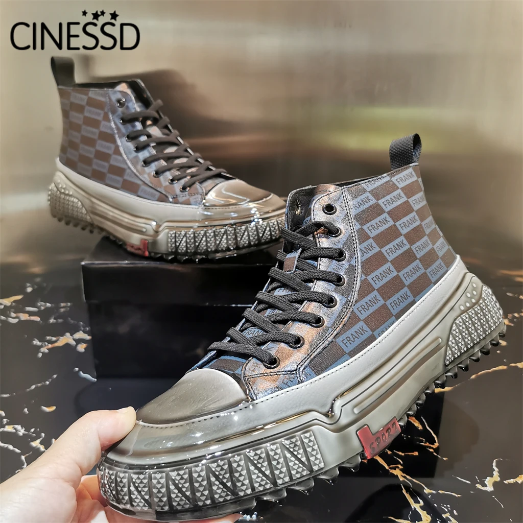 Высокие туфли Мужская модная дышащая повседневная обувь повседневные белые