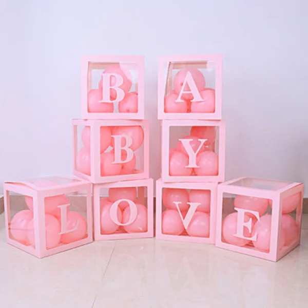 4 шт./компл. квадратные коробки для детских шаров прозрачная коробка декор дня