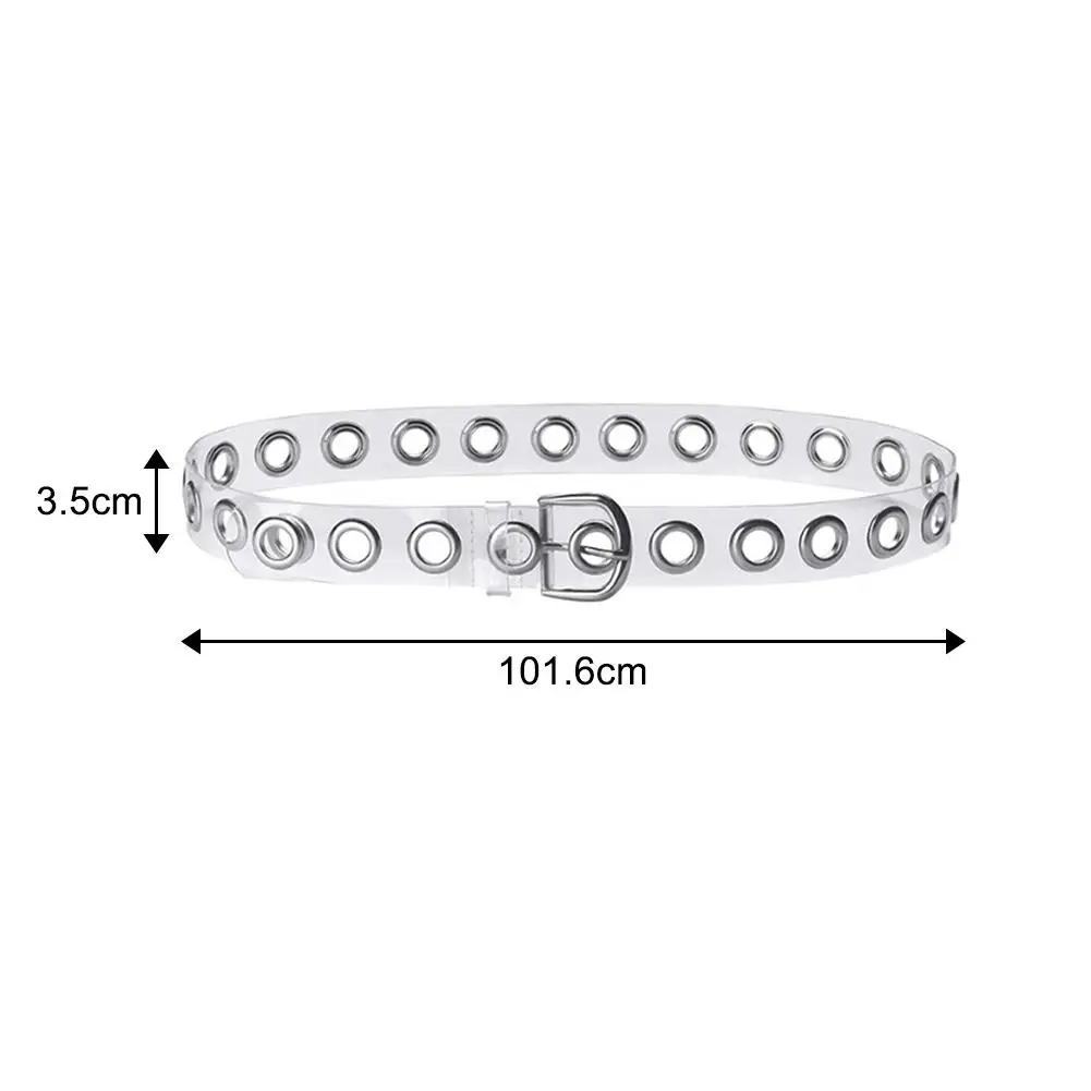

2021 European And American Fashion Transparent PVC Waist Belt Grommet Pin-Buckle Jeans Belt For Women Casual Wild
