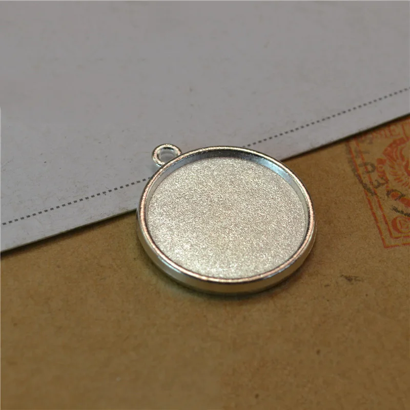 Пустой кулон из античной серебристой бронзы основа для кабошона камеи 20 мм 25