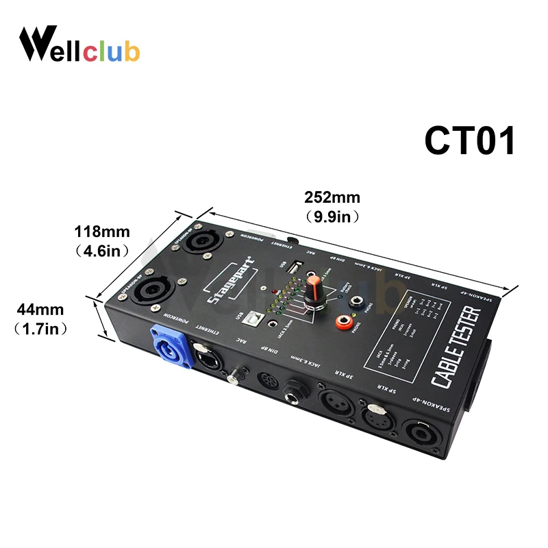 1 шт. Кабельный тестер проводной трекер отслеживающий Сеть RJ45 3 и 5 контактов XLR 8 Din