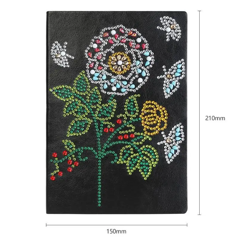 Бабочка цветочный узор DIY тетрадь особой формы алмазная живопись 50 страниц А5