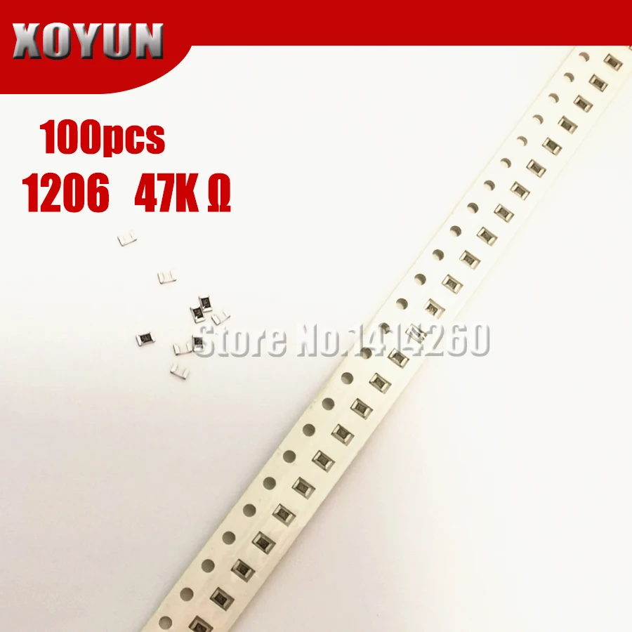 100 шт. 1206 SMD резистор 1% 47K Ом чиповый 0 25 Вт 1/4 473|Резисторы| |
