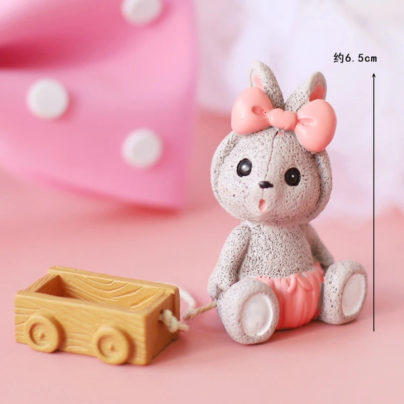 Игрушечный домик с бантом тележка Топпер для кроличьего торта украшения