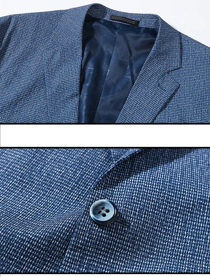 

Plus Size 7xl 8xl 9xl Smart Casual Suit Men Single Breasted 100% Polyester Full Men Blazer Blue