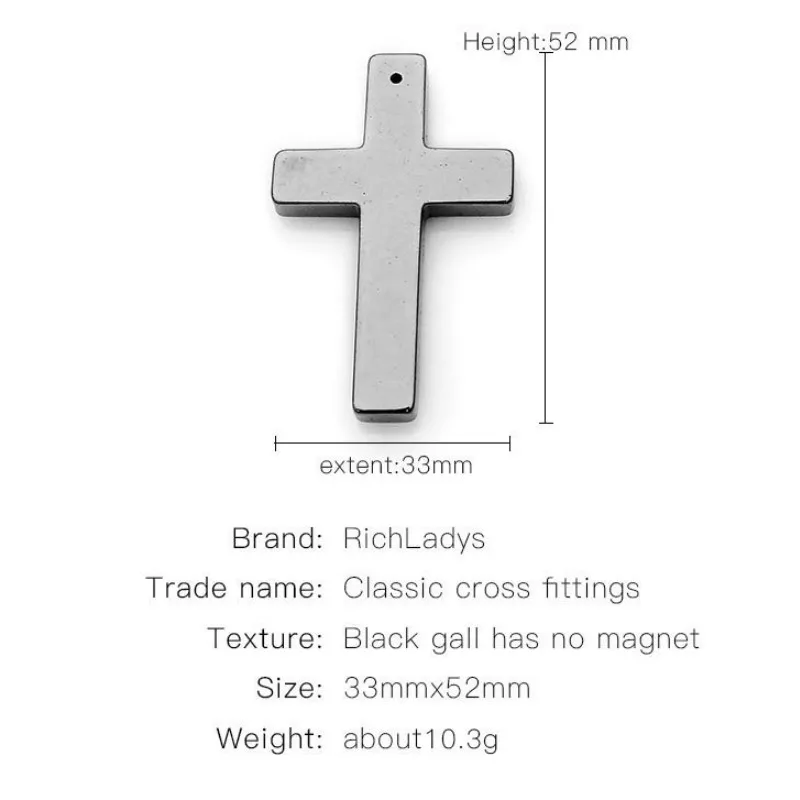 Черный галлоновый камень немагнитное покрытие крест кулон гематит DIY ручной