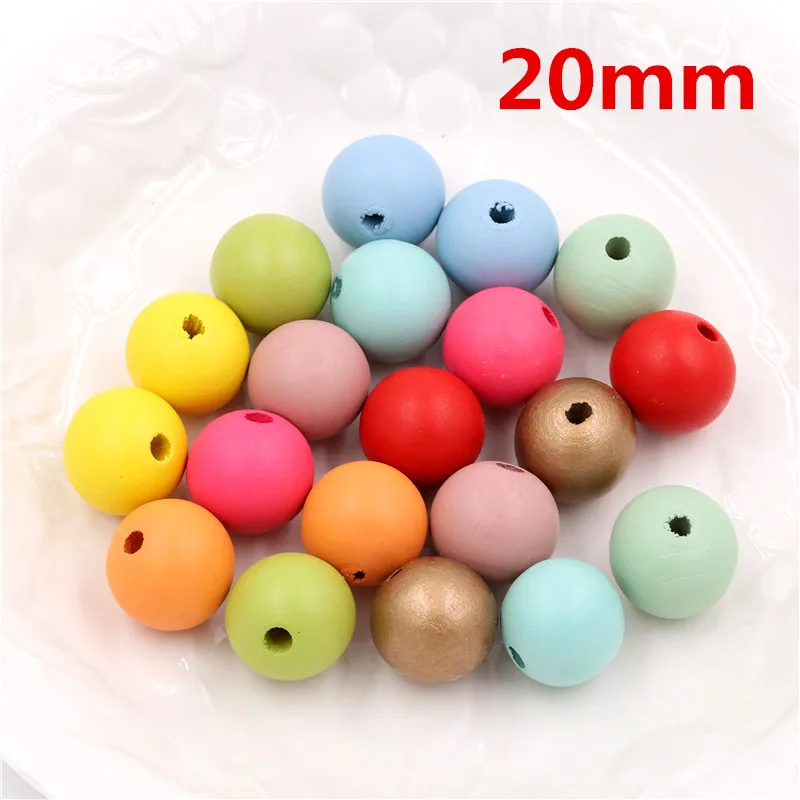 Разноцветные Круглые бусины с двумя отверстиями 15 шт. 20 мм оптовая продажа