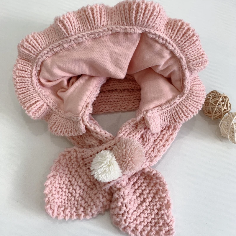 

Baby Girls Hats Kids Girls Cute Solid Color Knitted Hat Children Winter Warm Hat New