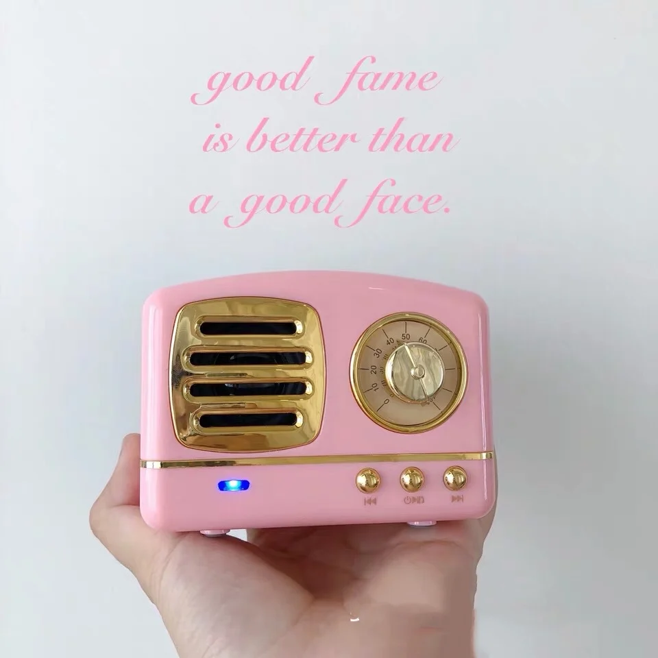 

Беспроводной Bluetooth-динамик в стиле ретро, Usb-динамик, усилитель Walkman, Ins, Корея, милая розовая Колонка для девушек