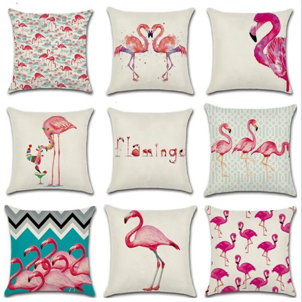 

45*45cm Watercolor Tropical Flamingo Cushion Cover Flamingo Decorations Flamingo Party Wedding Decorations for Home Decorations