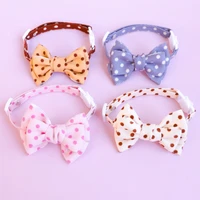 4 colors pet dog necklace adjustable cat collar kitten puppy accessories spot printing winter cat warm bow tie supplier