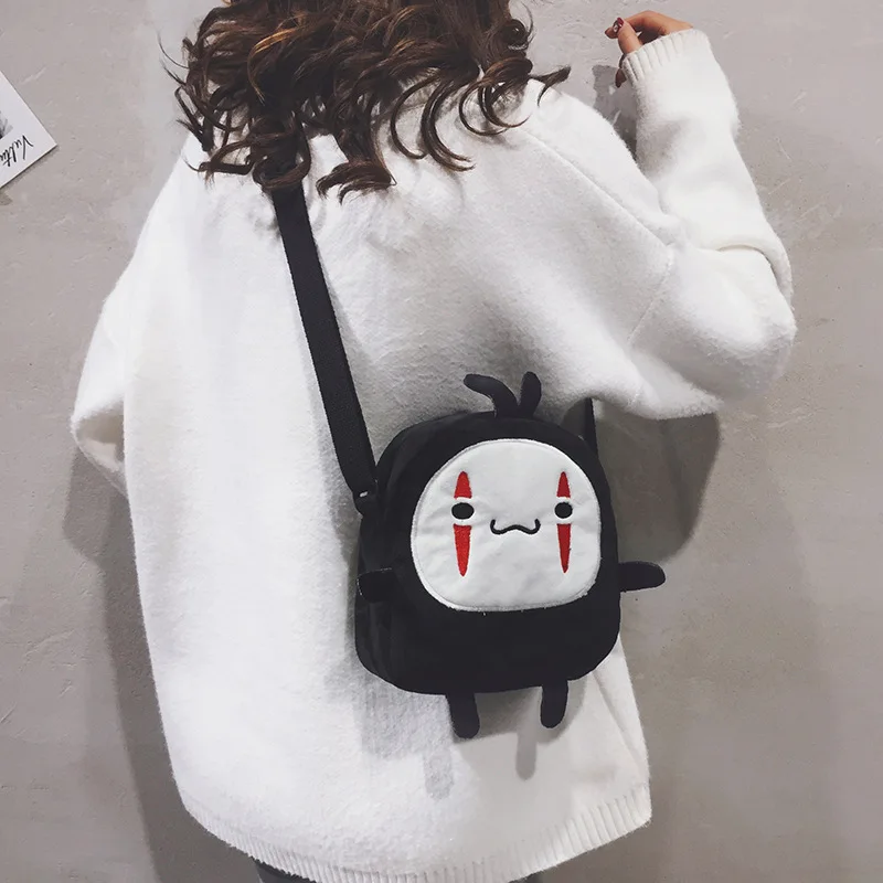 

Harajuku Japanese Anime Bag Student Girls Kawaii Lolita Bag No Face Man Cosplay Plush Messenger Bag Crossbody School Bags