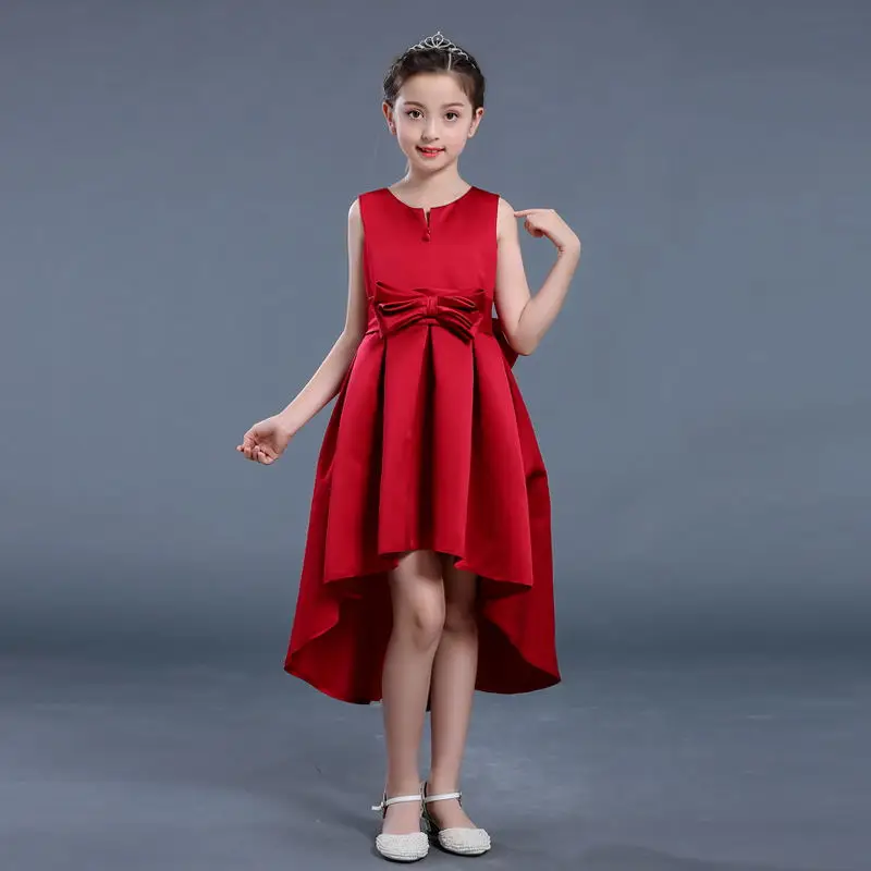 Платья для девочек с цветами свадеб красное платье большим бантом и бабочкой