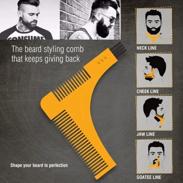 Новый набор для бороды мужчин шаблон придания формы и укладки расческа