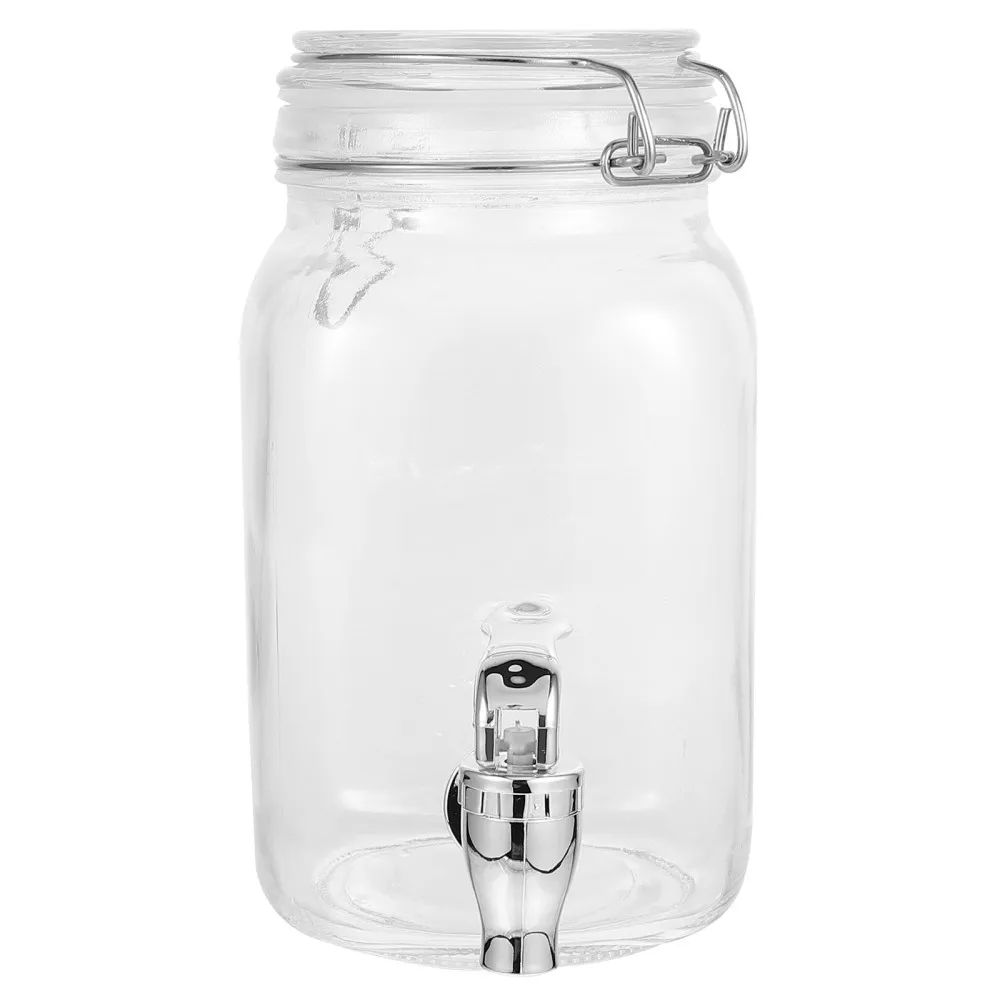 

1pc Glass Beverage Dispenser Glass Drink Drink Dispenser with