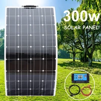flexible solar panel 12v 300w kit solar battery charger home photovoltaic system 1000w 110v220v inverter for car boat camping