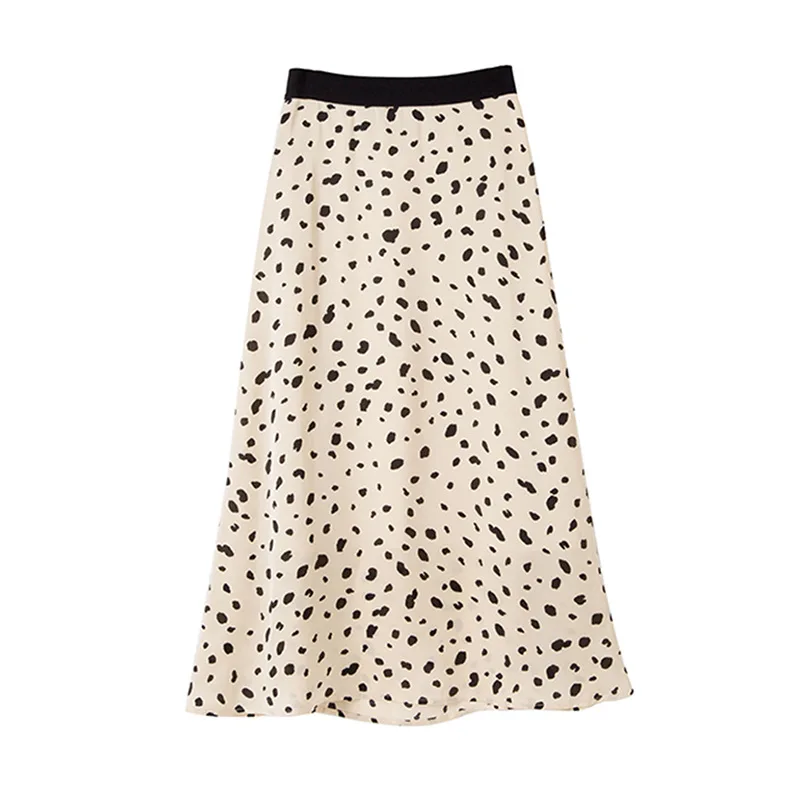 

Long Skirt Woman Summer High-Waisted Skirt Ladies Casual Polka Dot Party Skirt Korean Fashion Elegant Women Beach Sarong