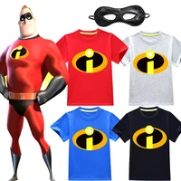 2021 cosplay summer boys mr incredible 2 clothes toddler kids mr incredible short sleeve t shirts child tee tops sets clothing