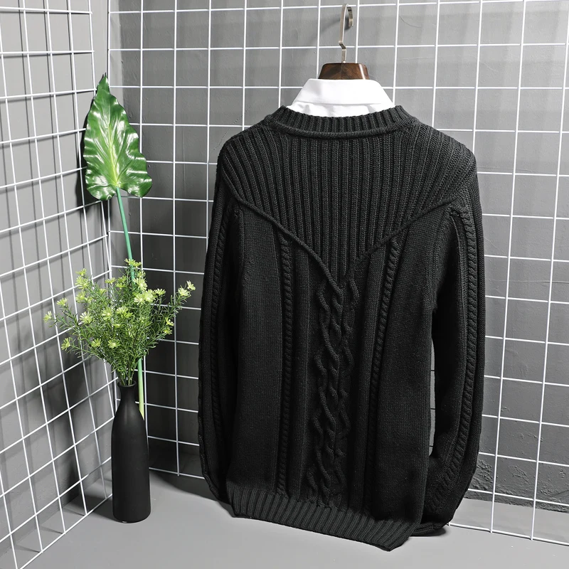 Мужской вязаный винтажный свитер Huncher Мужская корейская мода 2021 жаккардовый