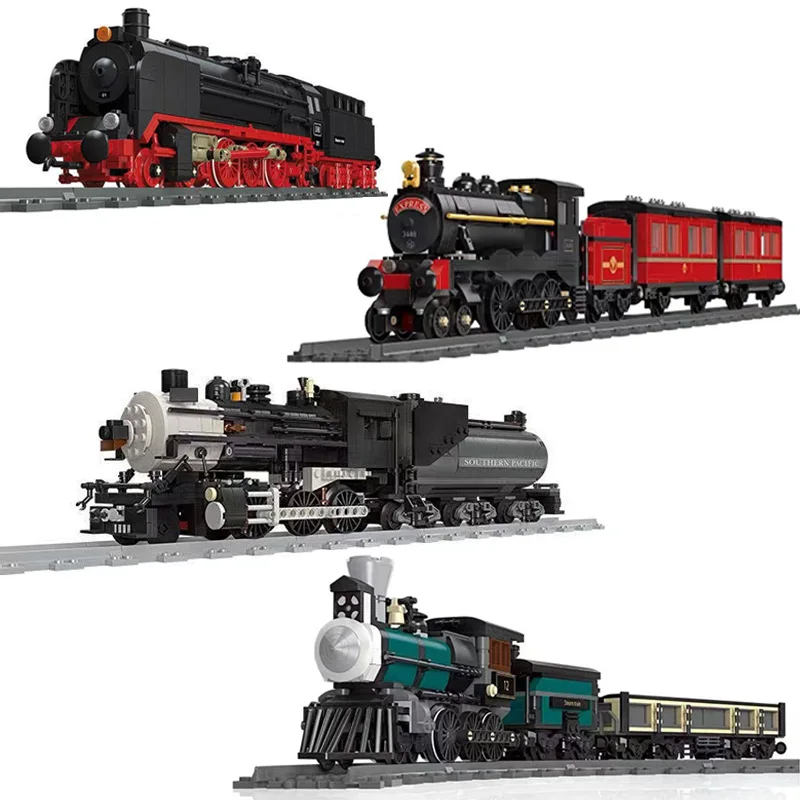 

City Traffic Retro BR01 Steam Train Railway Building Blocks Simulation Locomotive Doomsday Train Brick Model Toy For Kid Gift