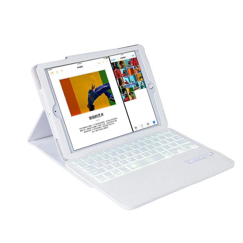 Чехол-книжка для iPad 10 2 2019 8 + кожа с подсветкой 7 цветов | Компьютеры и офис