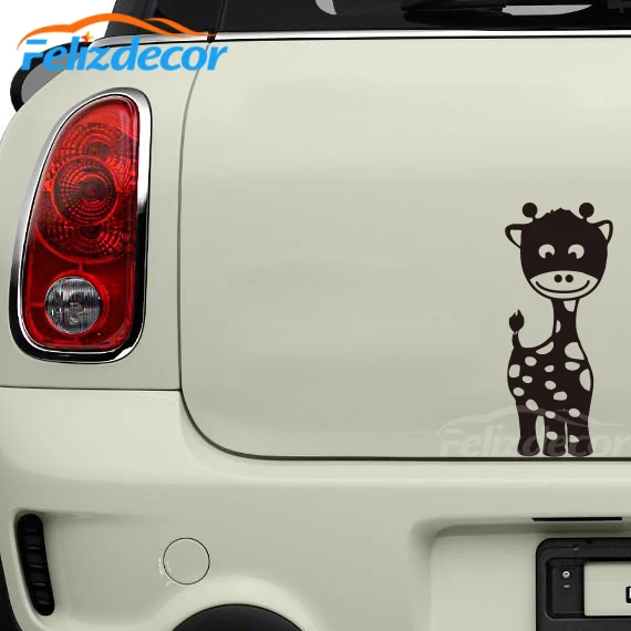 Милые виниловые наклейки на бампер автомобиля с изображением оленя Сики и улыбки